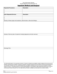 Form FA-8 Inpatient Medical/Surgical Prior Authorization Request - Nevada, Page 2