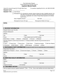 Form FA-12 &quot;Inpatient Mental Health Prior Authorization&quot; - Nevada