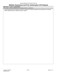 Form FA-1B Mobility Assessment and Prior Authorization (Pa) Request - Nevada, Page 3