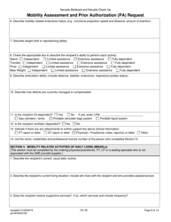 Form FA-1B Mobility Assessment and Prior Authorization (Pa) Request - Nevada, Page 8