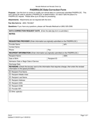 Document preview: Form FA-21 Pasrr/Loc Data Correction Form - Nevada