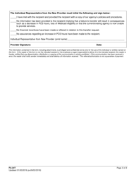 Form FA-24T Personal Care Services Recipient Request for Provider Transfer - Nevada, Page 2