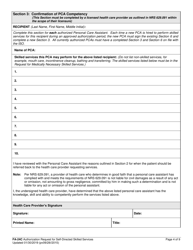 Form FA-24C Authorization Request for Self-directed Skilled Services - Nevada, Page 4
