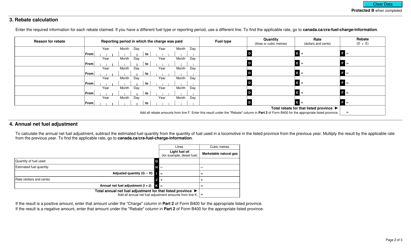 Form B400-10 Fuel Charge Return Schedule - Registered Rail Carrier - Canada, Page 2