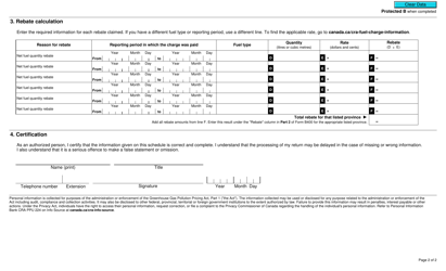 Form B400-12 Fuel Charge Return Schedule - Registered Road Carrier - Canada, Page 2