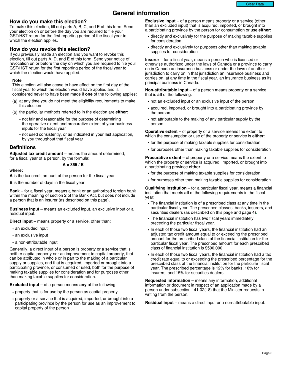 Form RC4522 Election or Revocation for a Qualifying Institution to Use Particular Methods Specified in an Application Under Subsection 141.02(18) - Canada, Page 3