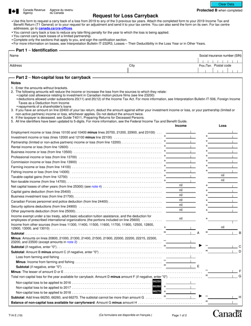 Form T1A  Printable Pdf