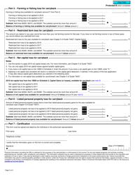 Form T1A Request for Loss Carryback - Canada, Page 2