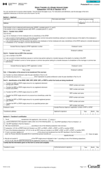 Form T2151 Direct Transfer of a Single Amount Under Subsection 147(19) or Section 147.3 - Canada