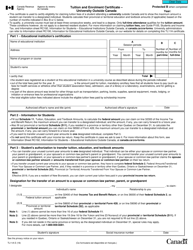 Document preview: Form TL11A Tuition and Enrolment Certificate - University Outside Canada - Canada