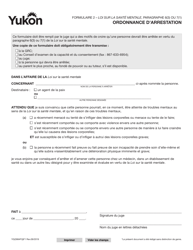 Forme 2 (YG3984) &quot;Ordonnance D'arrestation&quot; - Yukon, Canada (French)