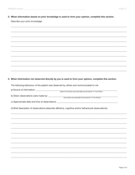 Form 5 (YG3987) Recommendation for Involuntary Psychiatric Assessment (Nurse) - Yukon, Canada, Page 2