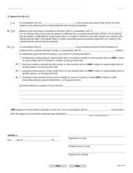 Form 5 (YG3987) Recommendation for Involuntary Psychiatric Assessment (Nurse) - Yukon, Canada, Page 3