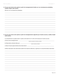 Forme 11 (YG3997) Certificat De Renouvellement D&#039;admission Non Volontaire - Yukon, Canada (French), Page 2