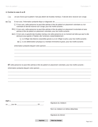 Forme 11 (YG3997) Certificat De Renouvellement D&#039;admission Non Volontaire - Yukon, Canada (French), Page 3