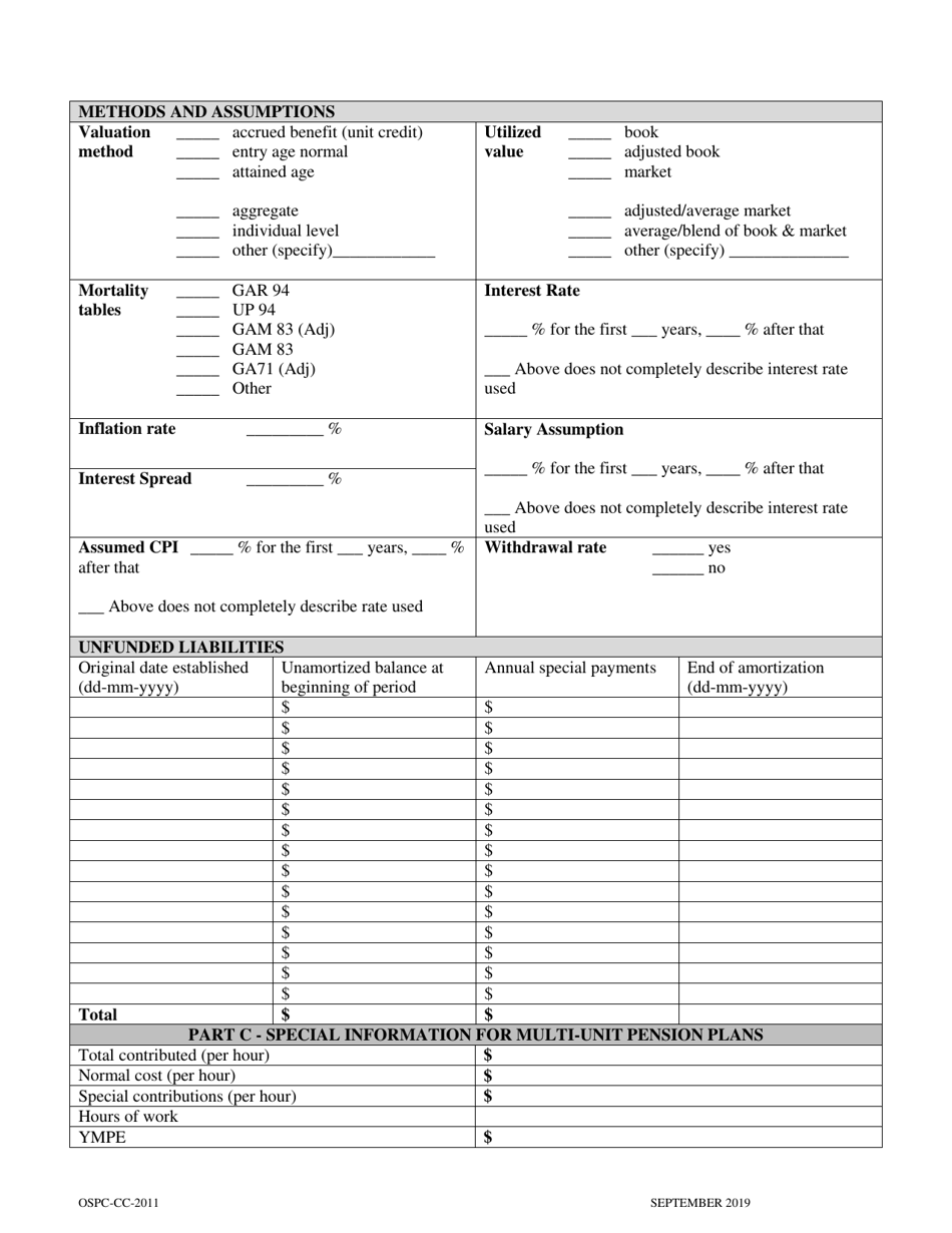 Form OSPC-CC-2011 Cost Certificate - Manitoba, Canada, Page 2