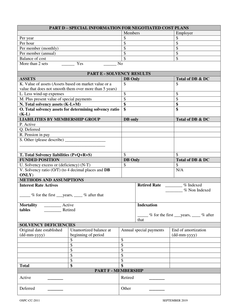 Form OSPC-CC-2011 Cost Certificate - Manitoba, Canada, Page 3