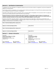 Application for Financial Assistance - Prince Edward Island, Canada, Page 4