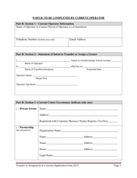 Early Learning and Child Care Transfer of Assignment of Licence Application Form - Prince Edward Island, Canada, Page 3