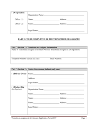 Early Learning and Child Care Transfer of Assignment of Licence Application Form - Prince Edward Island, Canada, Page 4