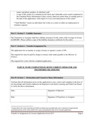 Early Learning and Child Care Transfer of Assignment of Licence Application Form - Prince Edward Island, Canada, Page 6