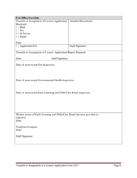 Early Learning and Child Care Transfer of Assignment of Licence Application Form - Prince Edward Island, Canada, Page 8