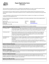 Payee Registration Form - Prince Edward Island, Canada, Page 2