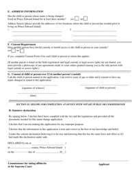 Form 3 Application for Change of Name of Minor or Person in Another Person&#039;s Custody - Prince Edward Island, Canada, Page 2