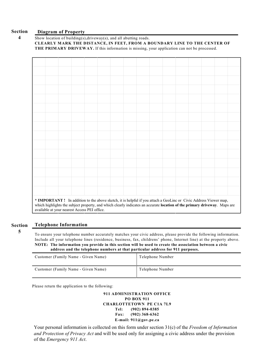 Application for a Civic Address - Prince Edward Island, Canada, Page 2