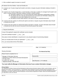 Form 51_08_07_42_354_2016_01 Application for Client File Information From Children, Seniors and Social Development - Newfoundland and Labrador, Canada, Page 2