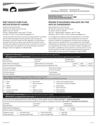 Document preview: Form NWT8266 Nwt Health Care Plan Notification of Change - Northwest Territories, Canada (English/French)