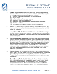 Personal Electronic Device Usage Policy - Nunavut, Canada, Page 2