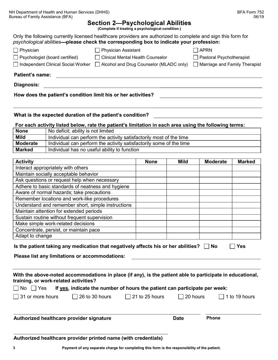 BFA Form 752 - Fill Out, Sign Online and Download Printable PDF, New ...