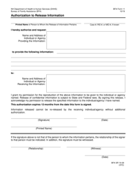 BFA Form 11 Authorization to Release Information - New Hampshire