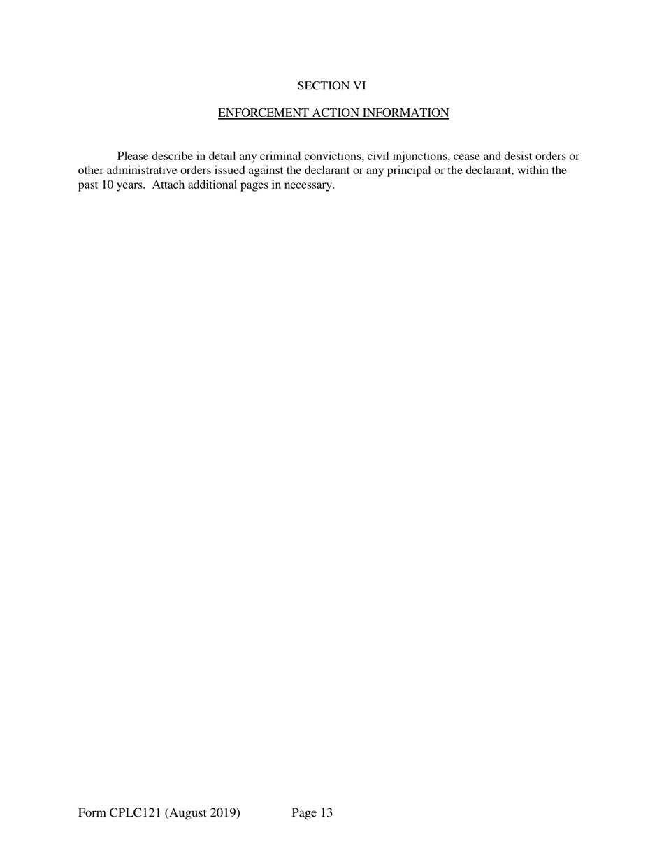 Form CPLC121 Application for Twenty-Five Unit Exemption - New Hampshire, Page 13