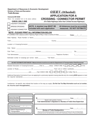 Document preview: Ohrv Application for a Crossing / Connector Permit - New Hampshire