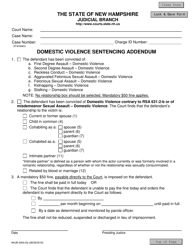 Document preview: Form NHJB-3004-SE Domestic Violence Sentencing Addendum - New Hampshire