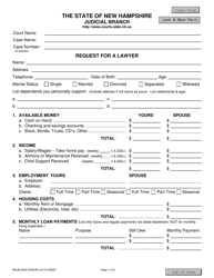 Document preview: Form NHJB-4044-DSSUPE Request for a Lawyer - New Hampshire