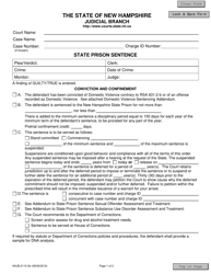 Document preview: Form NHJB-1215-SE State Prison Sentence - New Hampshire