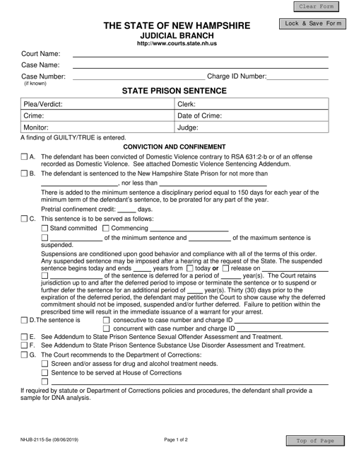 Form NHJB-1215-SE  Printable Pdf