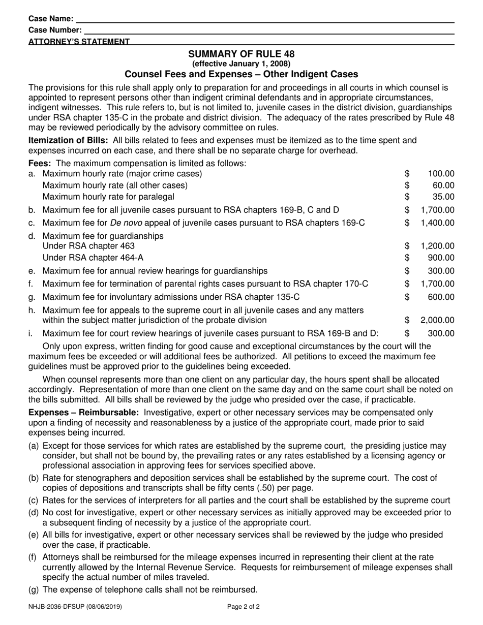 Form NHJB-2036-DFSUP Attorneys Statement - New Hampshire, Page 2