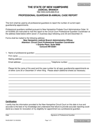 Document preview: Form NHJB-2938-P Professional Guardian BI-Annual Case Report - New Hampshire