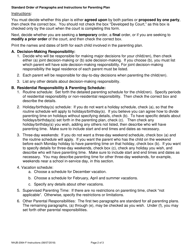 Instructions for Form NHJB-2064-F Parenting Plan - New Hampshire, Page 2