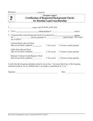 Document preview: Form 10267 Certification of Requested Background Checks for Kinship Legal Guardianship - New Jersey