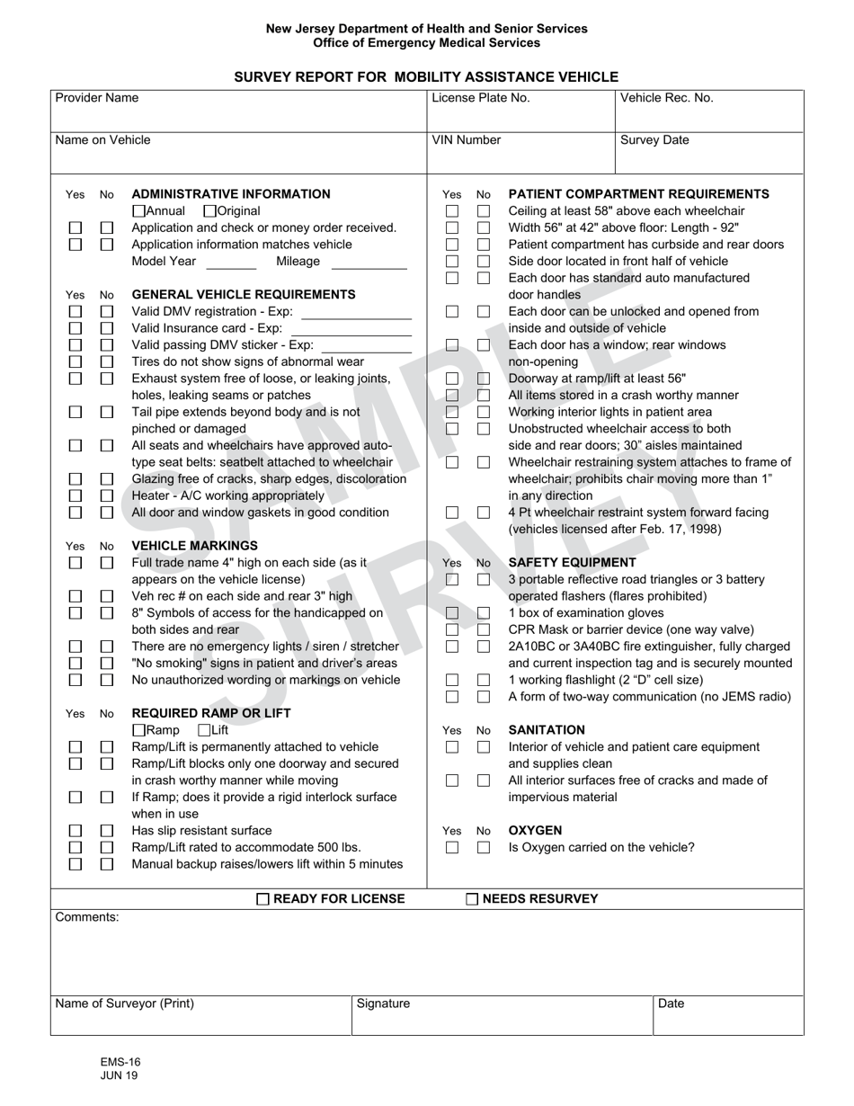 Form EMS-16 - Fill Out, Sign Online and Download Fillable PDF, New ...