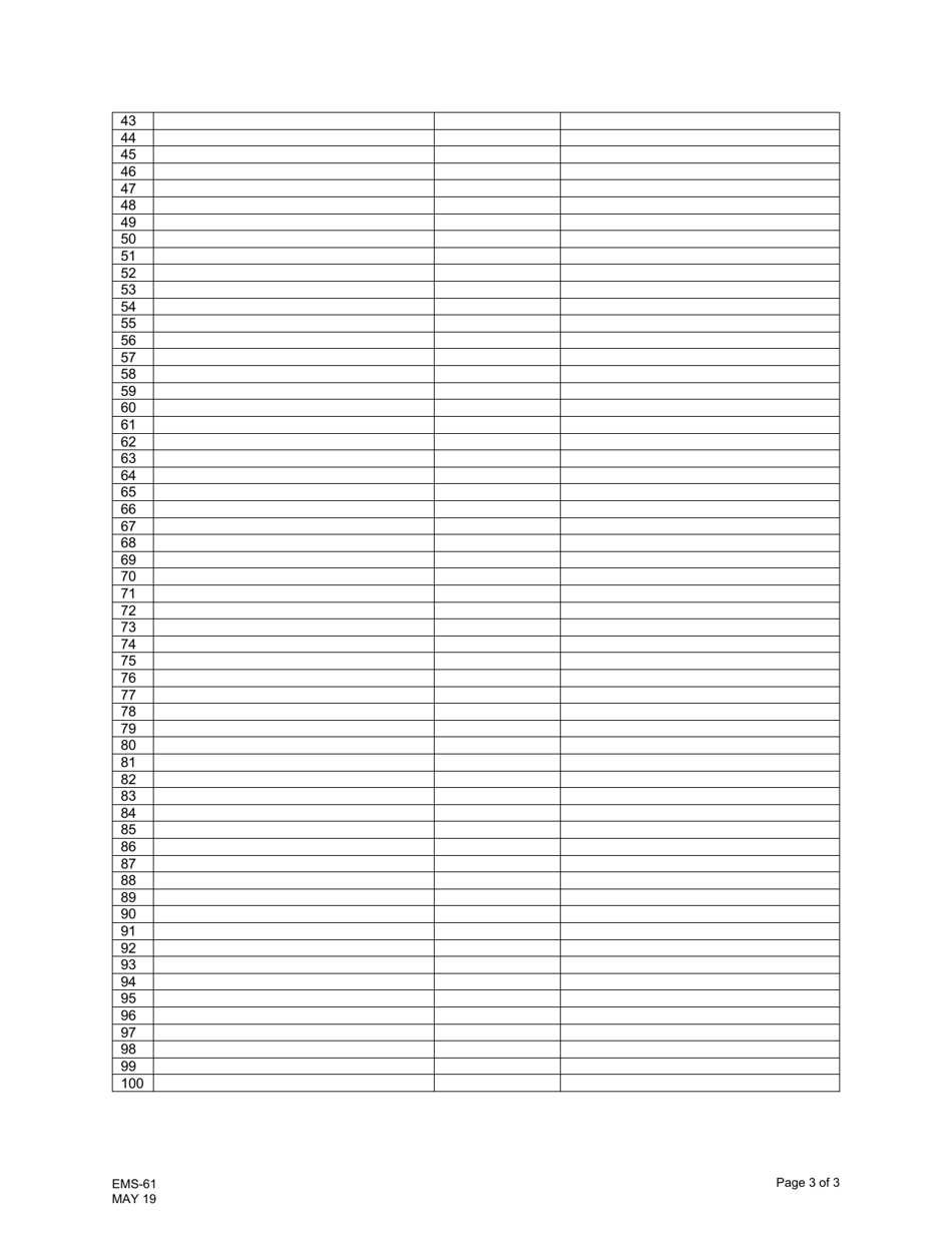 Form EMS-61 Emergency Medical Technician Training Fund Final Reimbursement Report - New Jersey, Page 3