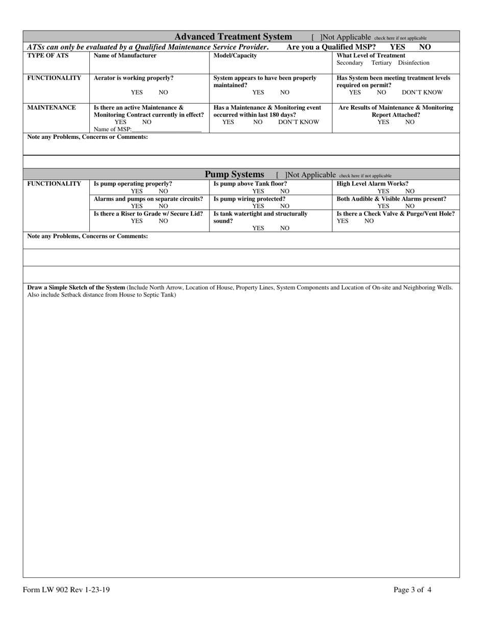 Form LW902 Property Transfer Evaluation Report for Permitted Onsite Liquid Waste Systems - New Mexico, Page 3