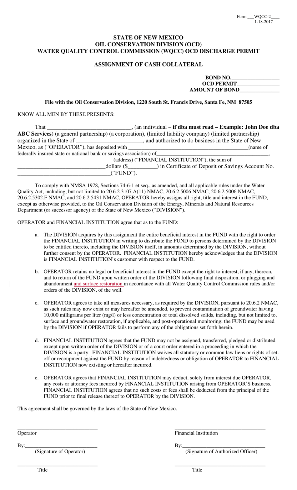 Form WQCC2 Fill Out, Sign Online and Download Printable PDF, New Mexico Templateroller