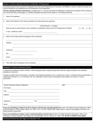 Clinical Laboratory Technologist/Certified Histological Technician Form 5N Application for Provisional Permit - New York, Page 5