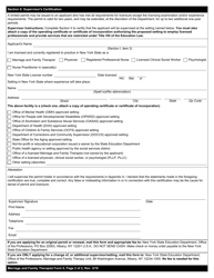 Marriage and Family Therapist Form 5 Application for Limited Permit - New York, Page 2